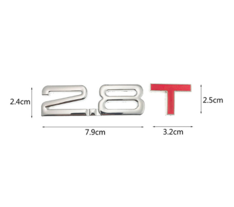Car 3D Metal 1.6T 1.8T 2.0T 2.8T Logo Sticker Emblem Badge Decals for Mazda KIA Renault TOYOTA BMW car sticker Car Styling