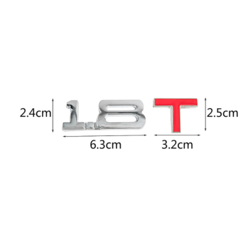 Car 3D Metal 1.6T 1.8T 2.0T 2.8T Logo Sticker Emblem Badge Decals for Mazda KIA Renault TOYOTA BMW car sticker Car Styling