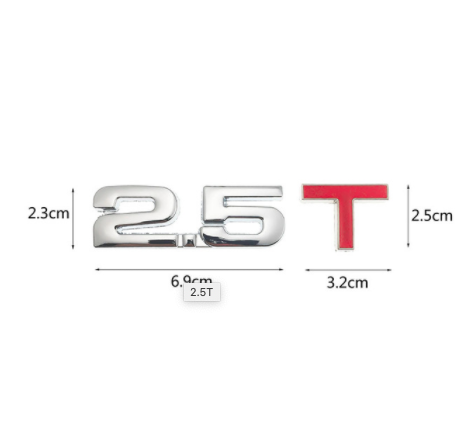 Car 3D Metal 1.6T 1.8T 2.0T 2.8T Logo Sticker Emblem Badge Decals for Mazda KIA Renault TOYOTA BMW car sticker Car Styling