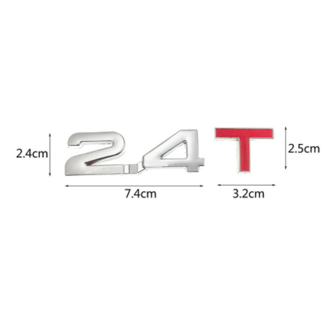 Car 3D Metal 1.6T 1.8T 2.0T 2.8T Logo Sticker Emblem Badge Decals for Mazda KIA Renault TOYOTA BMW car sticker Car Styling