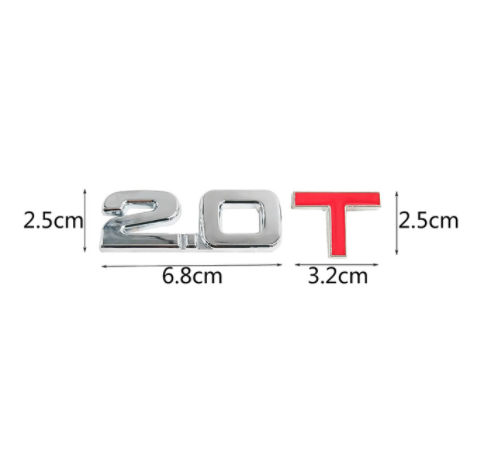 Car 3D Metal 1.6T 1.8T 2.0T 2.8T Logo Sticker Emblem Badge Decals for Mazda KIA Renault TOYOTA BMW car sticker Car Styling