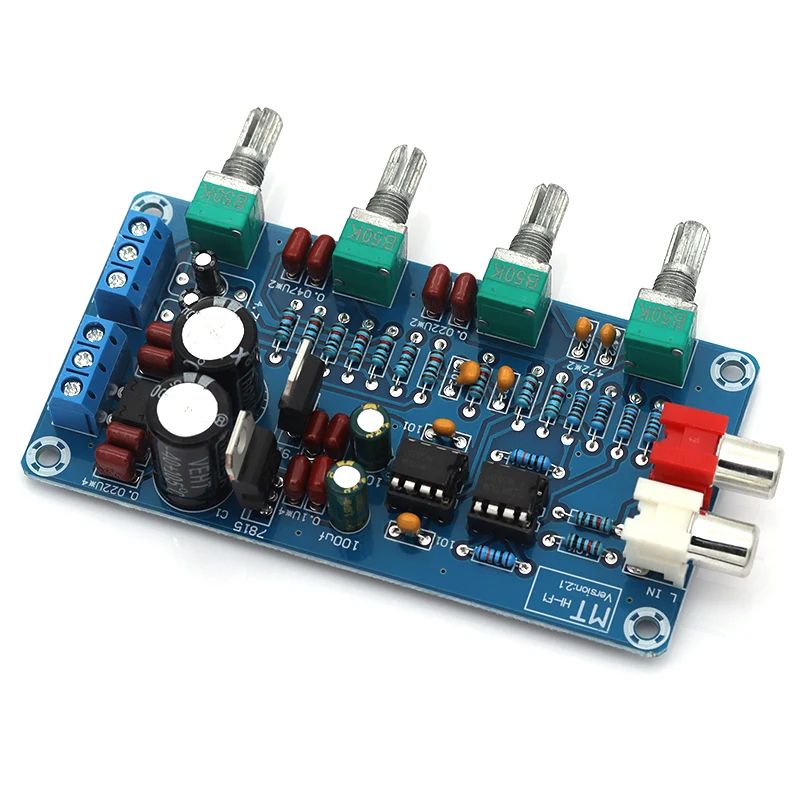 XH-M164 NE5532 Stereo Pre-amp Preamplifier Tone Board Audio 4 Channels Amplifier Module 4CH Control Circuit Telephone Preamp