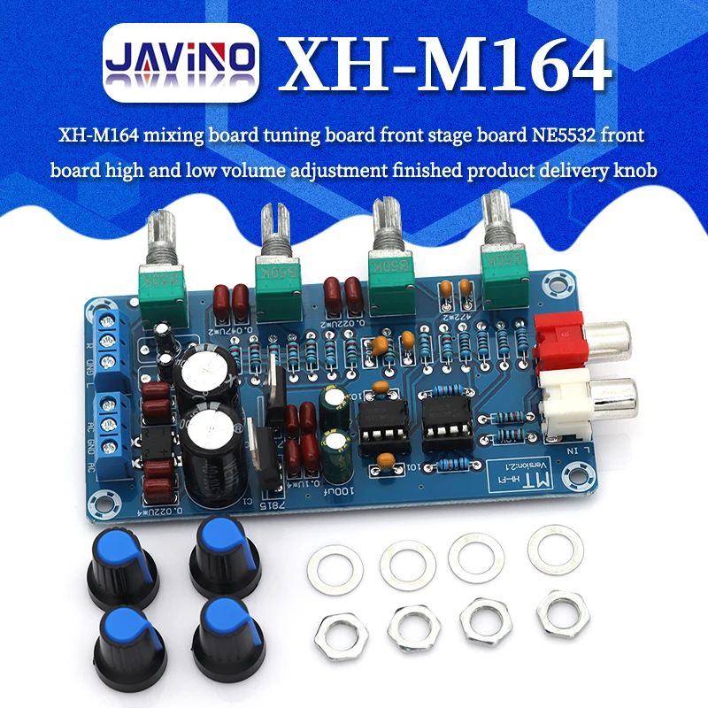 XH-M164 NE5532 Stereo Pre-amp Preamplifier Tone Board Audio 4 Channels Amplifier Module 4CH Control Circuit Telephone Preamp