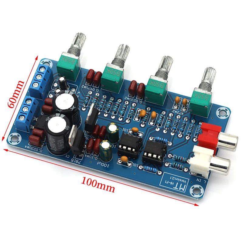 XH-M164 NE5532 Stereo Pre-amp Preamplifier Tone Board Audio 4 Channels Amplifier Module 4CH Control Circuit Telephone Preamp