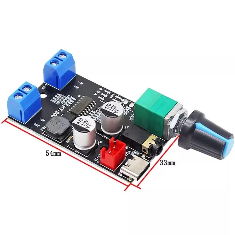 HIFI Rechargeable lithium battery digital amplifier board 3.7-5V stereo dual channel 2 * 20W high-power DIY desk speaker