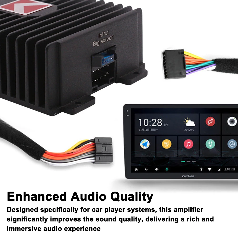 4-Channel Car Amplifier 80Wx4 Audio Modification Power Amplifier Digital Sound Processor Class A/B for Android Car Player