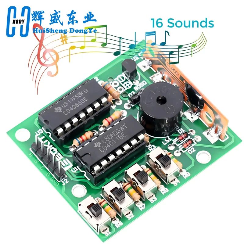 16 Music Sound Box BOX-16 Board 16-Tone Electronic Module DIY Kit Parts Components Soldering Practice Learning Kits for Arduino