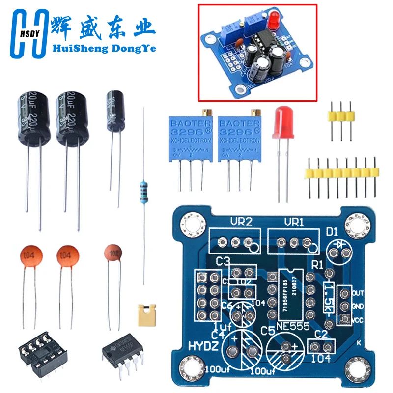 NE555 Pulse Generator Pulse Starter Duty Cycle and Frequency Adjustable Module DIY Kit Oscillator Square Wave Signal Generator
