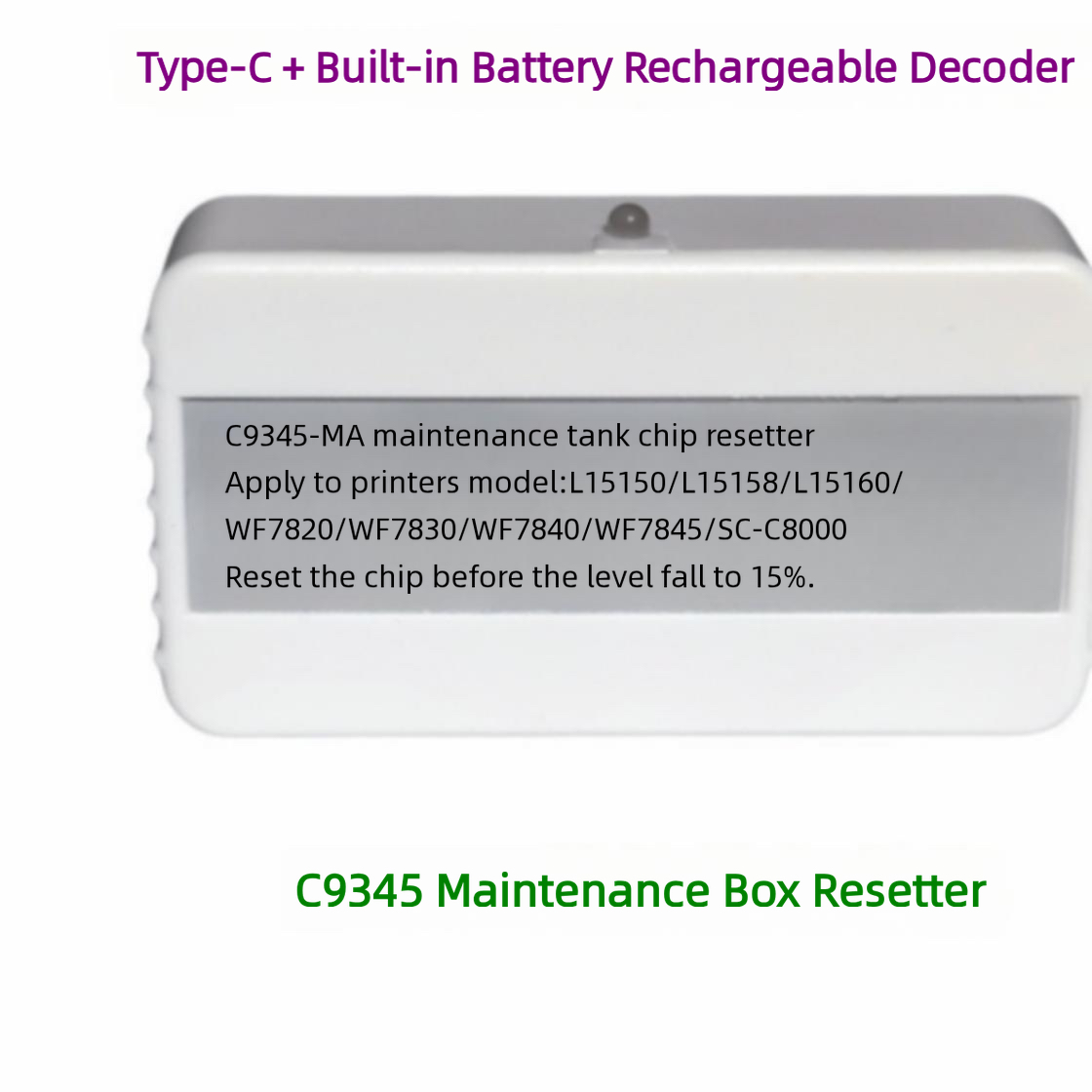 C9345 C12C93459 Maintenance Tank Chip Resetter For Epson ET-8550 ET-8500 ET-16000 L8050 L15158 L15168 L15150 L15160 6558 c8000