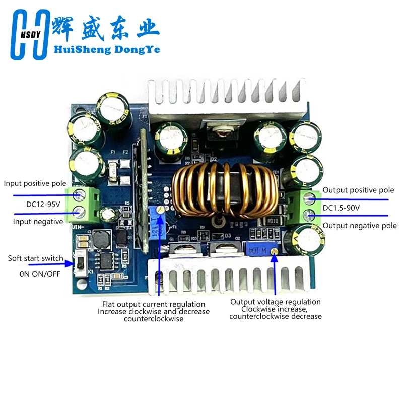 500W 18A Adjustable Power Supply Module DC-DC Step Down Buck Converter LED Driver 12-95V to 2-90V CC CV Voltage Regulator Module