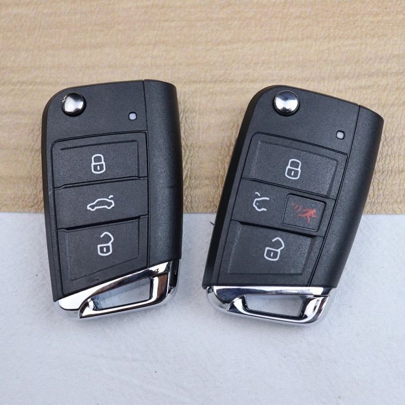 3 4 Buttons Car Key Housing Key Case Shell for Volkswagen/VW/Skoda Golf 7 4 5 Mk4 6 Octavia for Seat Leon Ibiza Altea Mqb Shell