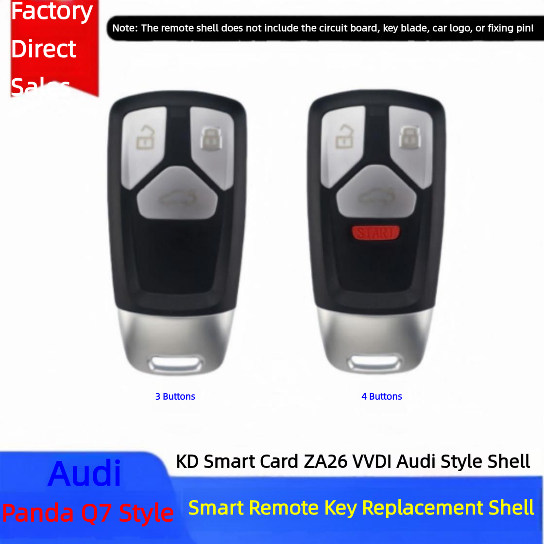 3 4 Buttons Car Key Housing Key Case Shell for Audi A4 A5 A4L S4 S5 S6 S8 Q3 Q5 Q7 TT SQ7 RS S SQ5 2017 2018 2019 without blade