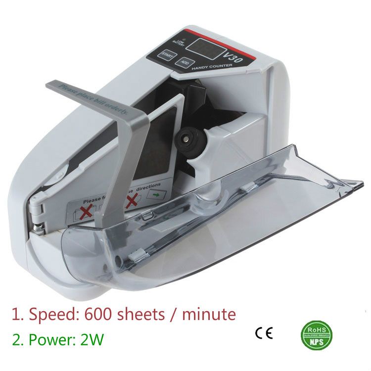 Mini Money Currency Counting Machine Handy Bill Cash Banknote Counter Money AC or Battery Powered for Fake Money Dollar EU US UK