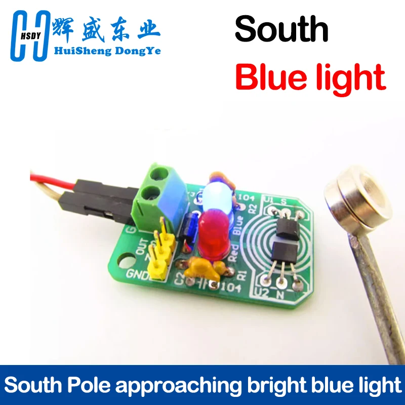 Hall magnetic Induction sensor magnetic detection pole resolver North and South detection module DIY learning kit