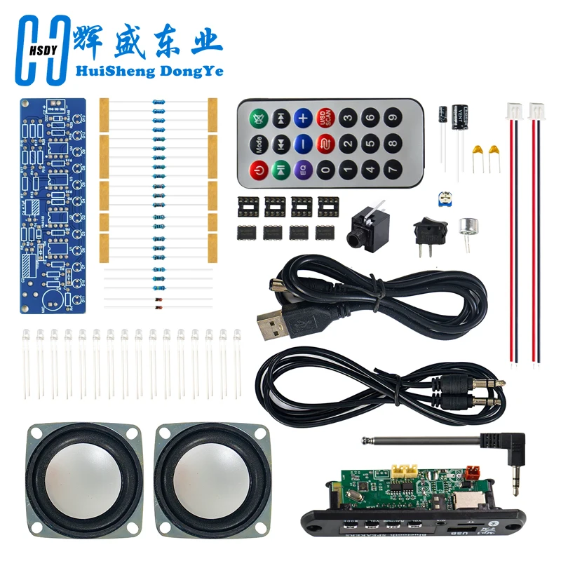 DIY Bluetooth Speaker Kit with FM Radio 87.5-108MHZ DIY Soldering Project Practice Electronic Kit Solder Assembly U Disk TF