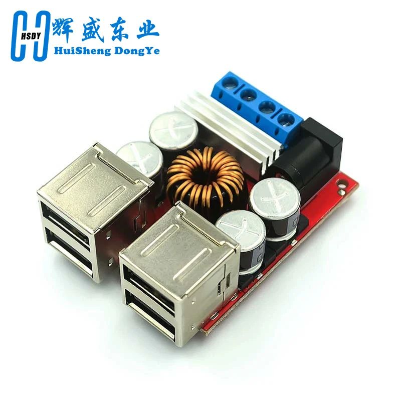 DC-DC Vehicle Charging Board 8V-35V to 5V 8A Power Supply Depressurization Module 4 port USB Output mobile Charger