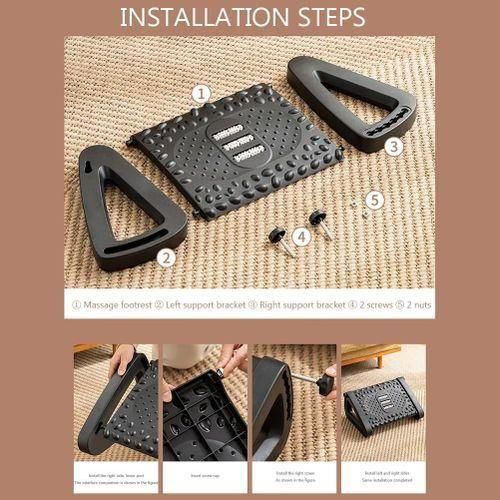 Ergonomic Office Footrest Portability Foot Rest Under Desk Footrest Stool with Massage Rollers Foot Rest for Home Office Work