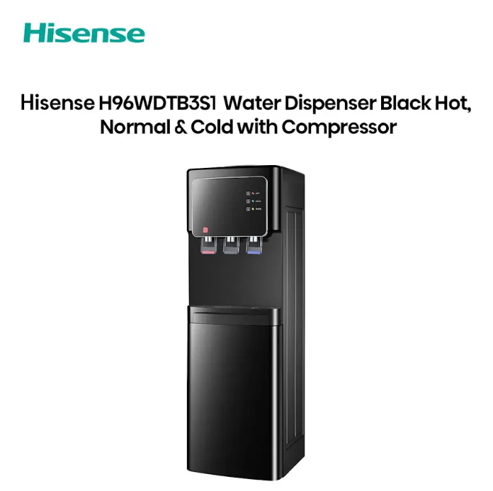 Hisense H96WDTB3S1 Water Dispenser Black Hot, Normal & Cold with Compressor