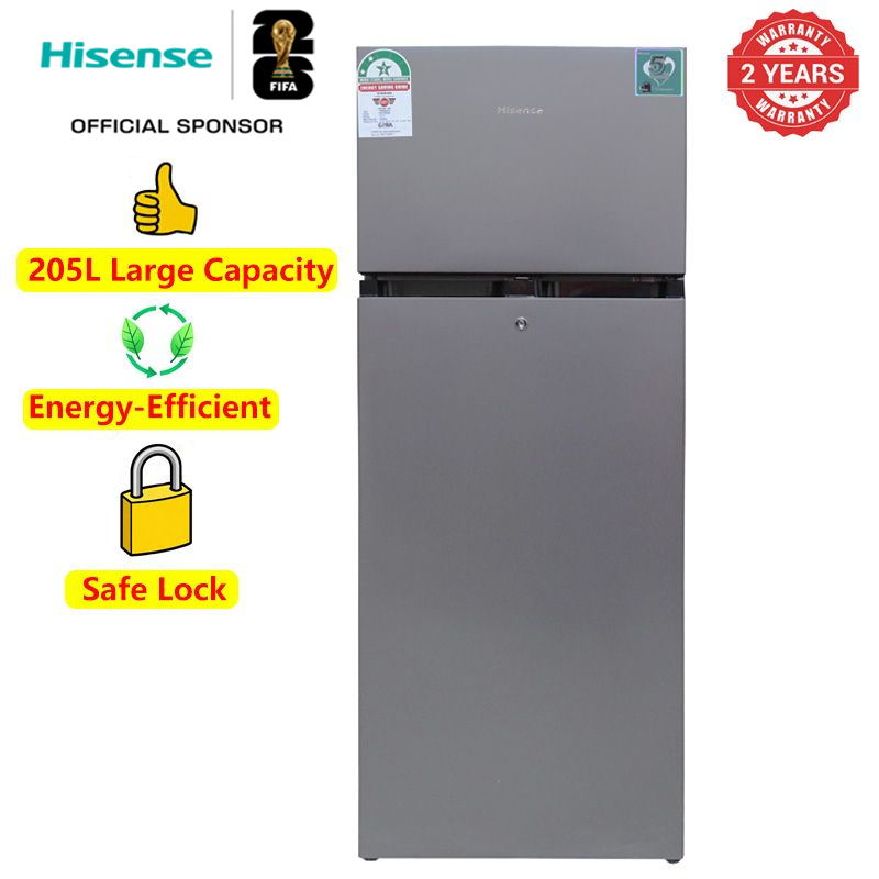 Hisense fridge 205L Double Door Refrigerator  REF205DR Double Doors Refrigerator  Fridge and Freezer With Lock Refrigerators with free gift