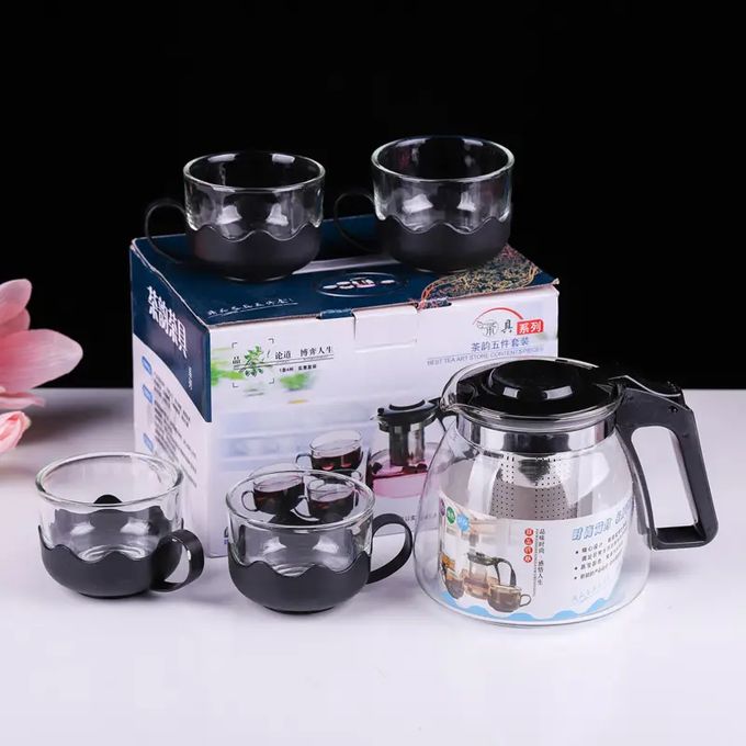5-piece Set Of Heat-resistant Glass Teapot Infuser Health Tea Kettle Set