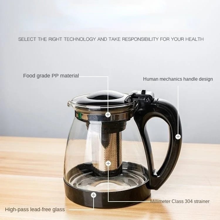 5-piece Set Of Heat-resistant Glass Teapot Infuser Health Tea Kettle Set
