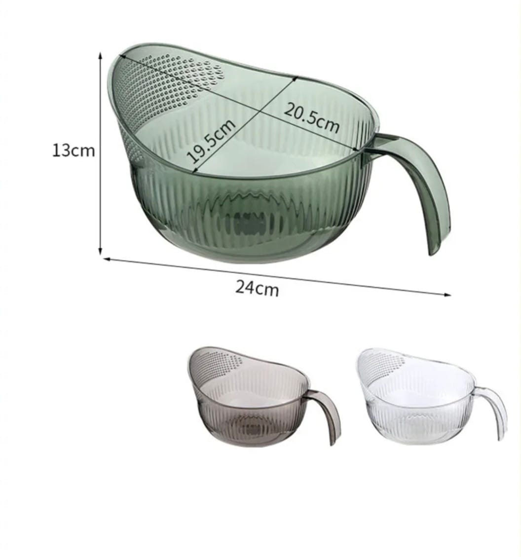 Acrylic Colander Sieve Strainer Rice Drainer Fruits Vegetables