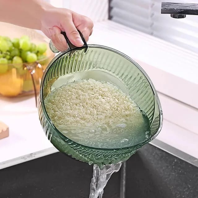 Acrylic Colander Sieve Strainer Rice Drainer Fruits Vegetables