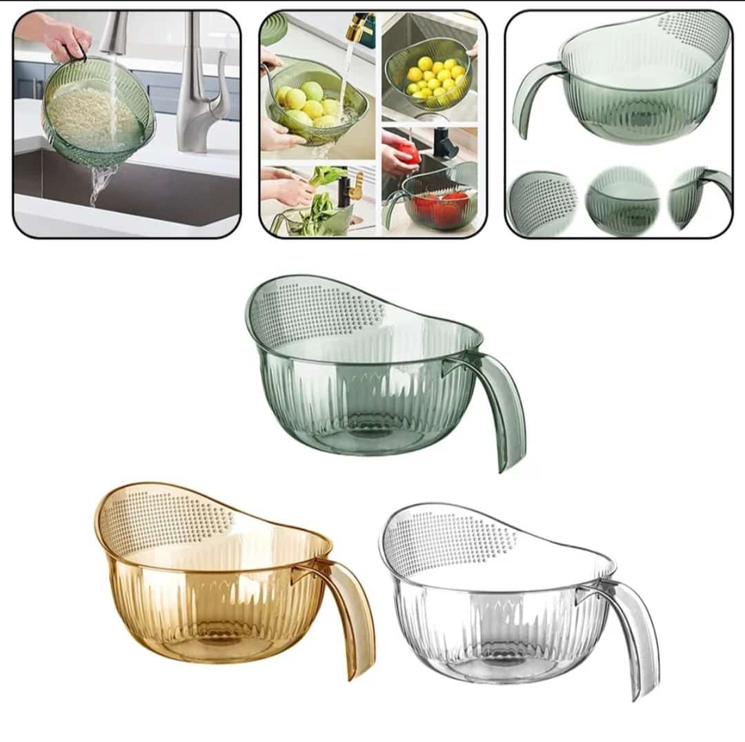 Acrylic Colander Sieve Strainer Rice Drainer Fruits Vegetables