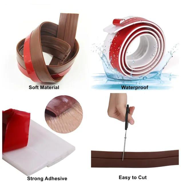 ✅Waterproof Adhesive Silicone rubber Under Door Sealing strip Under door seal gap strip protects against Dust, Insects, Noise, Wind,vailable;Brown, Grey white and black 📍size 1