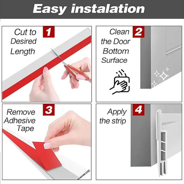 ✅Waterproof Adhesive Silicone rubber Under Door Sealing strip Under door seal gap strip protects against Dust, Insects, Noise, Wind,vailable;Brown, Grey white and black 📍size 1