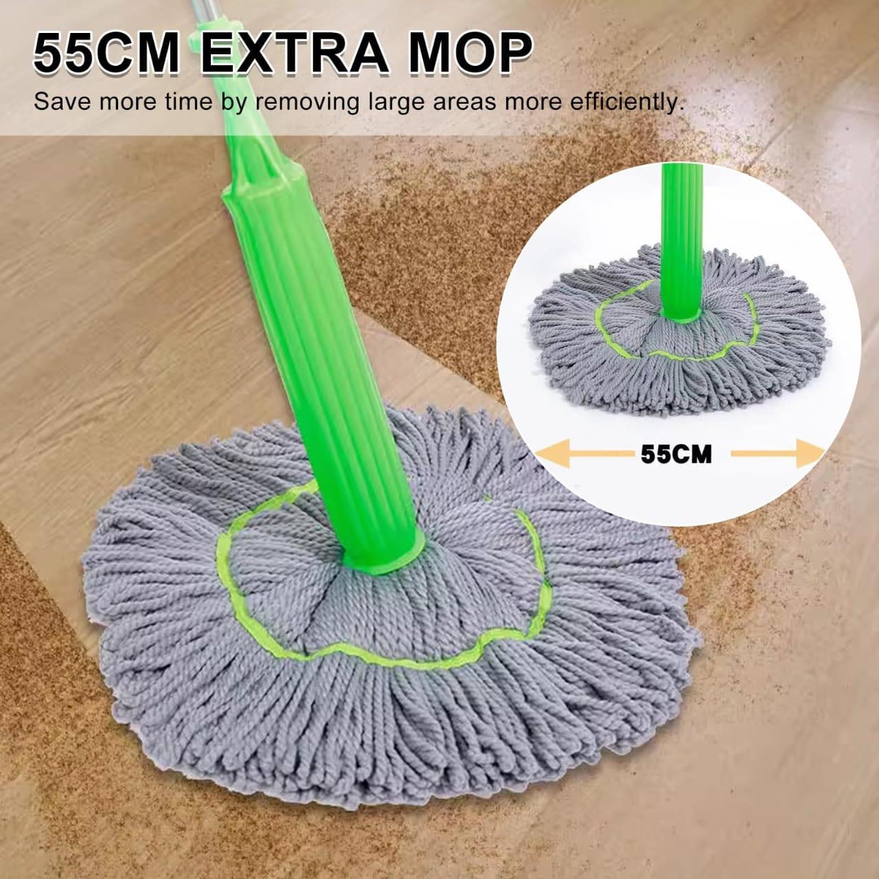 SELF-WRINGING TWIST FLOOR MOP- ROTATES 360 DEGREES MAKING YOUR CLEANING EASY AND FASTER. No more touching of water when squeezing