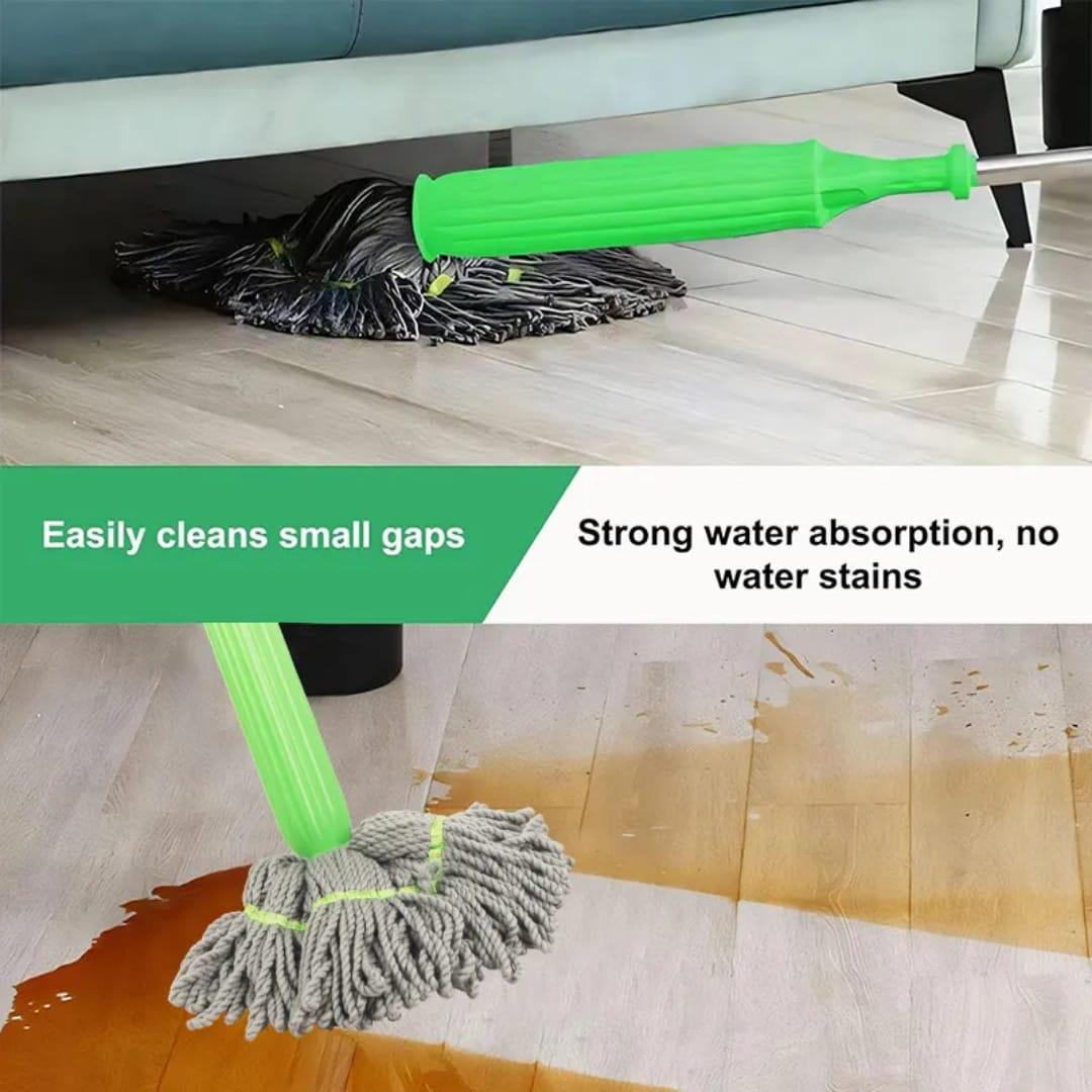 SELF-WRINGING TWIST FLOOR MOP- ROTATES 360 DEGREES MAKING YOUR CLEANING EASY AND FASTER. No more touching of water when squeezing