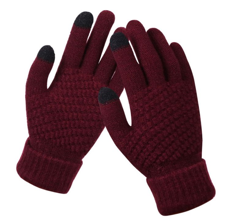 Fashion Touchscreen Gloves Winter Woolen unisex Hand mittens winter Cold with thermal Acrylic knitted wool Winter Gloves
