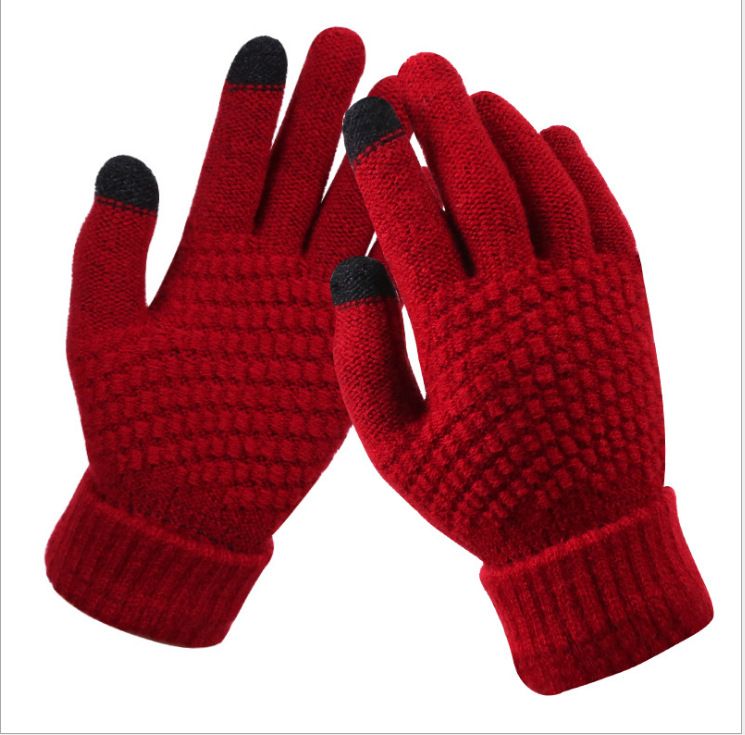 Fashion Touchscreen Gloves Winter Woolen unisex Hand mittens winter Cold with thermal Acrylic knitted wool Winter Gloves