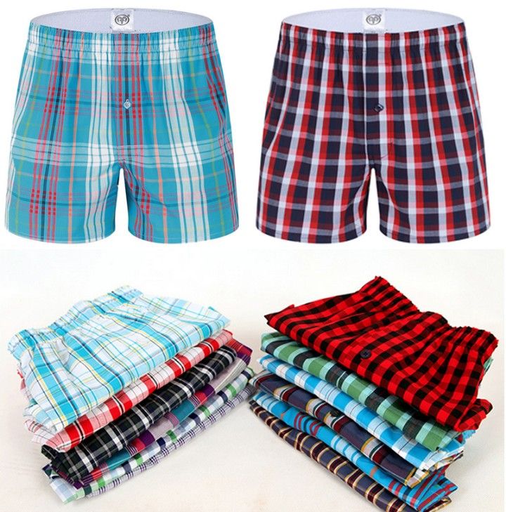3 Pcs Checked Cotton Boxers (100% Cotton). Sizes: M,L,XL,XXL. High Quality Boxer Shorts. Cotton Boxers For Men.