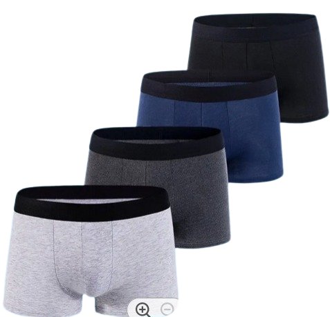 3 PCS COTTON BOXERS FOR MEN. (STRETCHY & COMFORTABLE). SIZES: M,L,XL,XXL,XXXL, 4XL