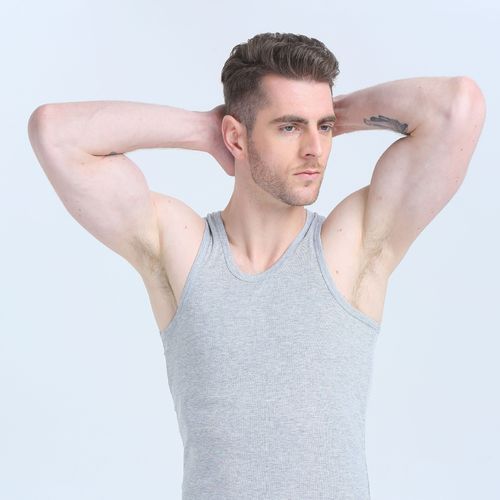 3 Pcs Colored Vests For Men.  (100% Cotton-Black, White & Grey). Sizes: M,L,XL,XXL, XXXL