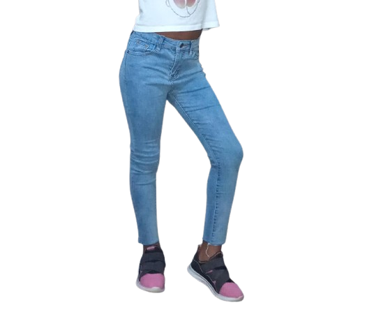 Girls Elastic Skinny Pants Solid Color. Kids Stretchy Trousers. 8-15Yrs Children  Denim Fabric Jeans Pants.