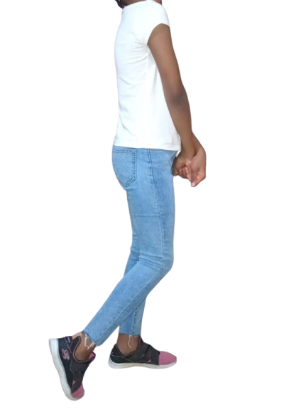 Girls Elastic Skinny Pants Solid Color. Kids Stretchy Trousers. 8-15Yrs Children  Denim Fabric Jeans Pants.