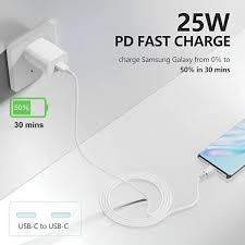 Samsung Galaxy Fast Charger 25W USB C Type C To C Full Wall Charger Super Fast Adapter Charger For Galaxy A07 A17 A06 A16 A15 5G A14 A13 A53 A54 A55 A06 A04s A05s A12 A52 S25 S24 S23 S22