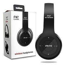 P47 Original 5.0 Wireless Bluetooth Headphone (Foldable). Available Colors: White, Black, Gray & Pink.