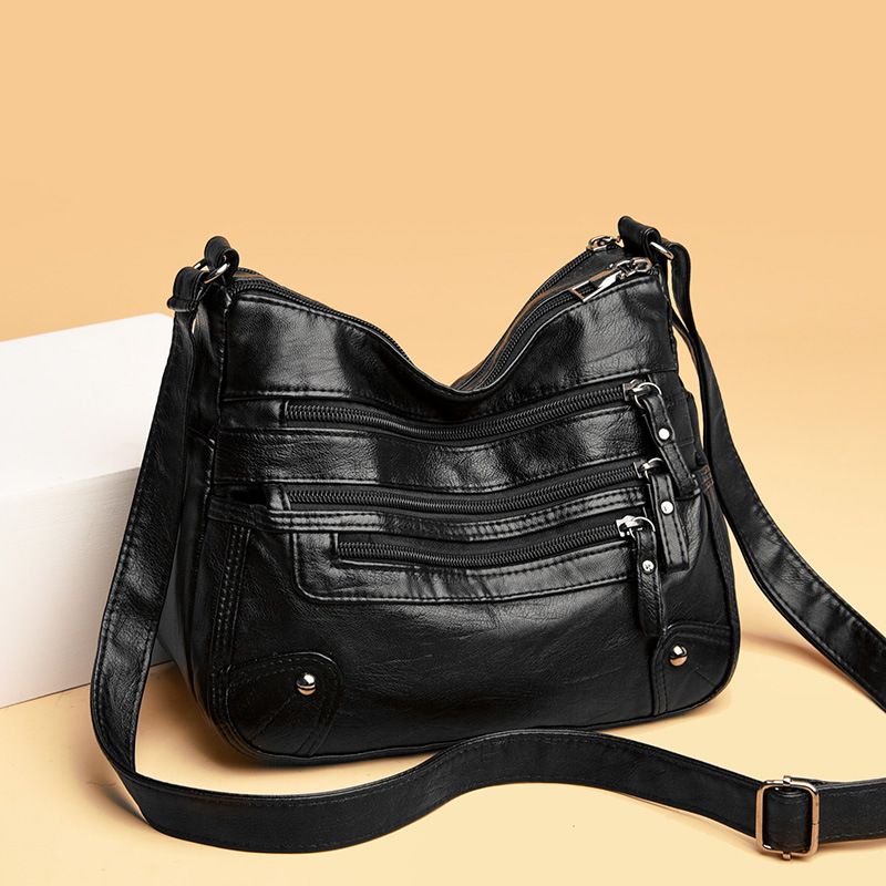 Multi-Pocket Shoulder Bags PU Leather Handbags for Ladies Shoulder Sling Bags Crossbody Women Messenger Bag Classic PU Leather Waterproof