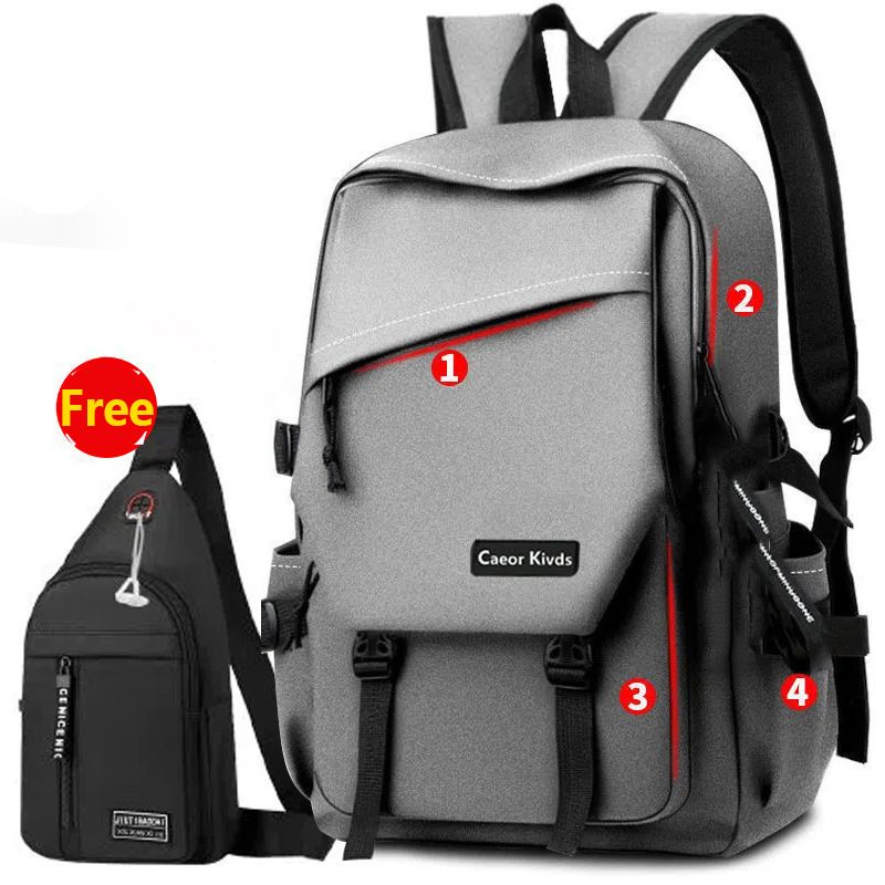 2in1 Shoulder bag+chest bag Student backpack Laptop Bag Travel bag and  phone bag