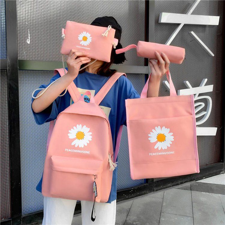 4Pcs/set School Bag New Arrival Buckles Backpacks (backpack size:30*39*12cm)Bookbags Laptop bag Travelling bag Unisex Backpack+Shoulder bag+handbag+ pencil case