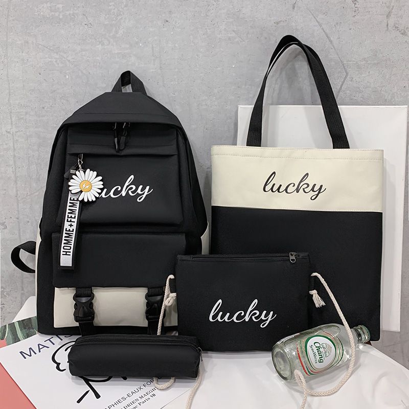 4Pcs/set School Bag New Arrival Buckles Backpacks (backpack size:30*42*13cm)Bookbags Laptop bag Travelling bag Unisex Backpack+Shoulder bag+handbag+ pencil case