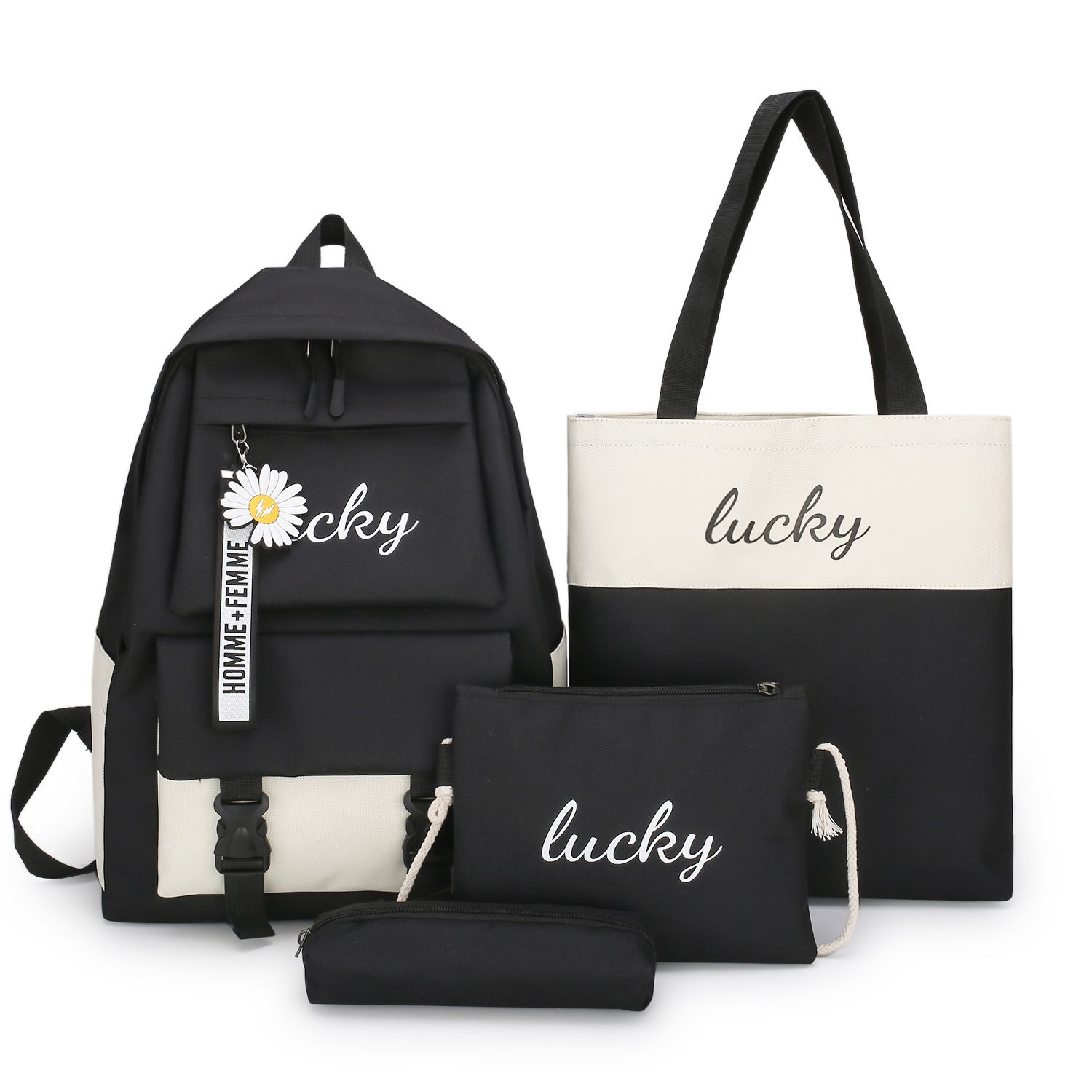 4Pcs/set School Bag New Arrival Buckles Backpacks (backpack size:30*42*13cm)Bookbags Laptop bag Travelling bag Unisex Backpack+Shoulder bag+handbag+ pencil case