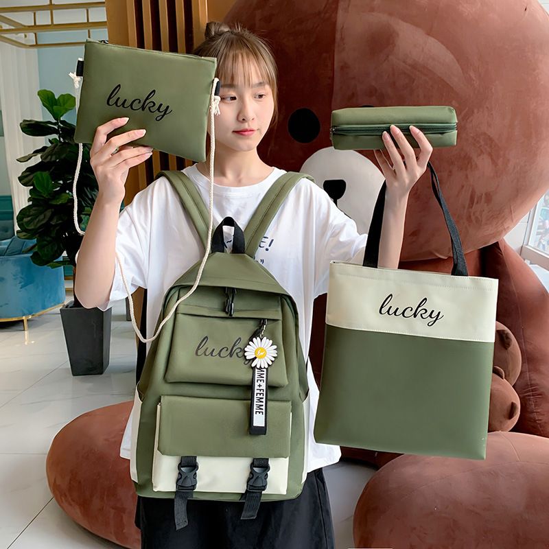 4Pcs/set School Bag New Arrival Buckles Backpacks (backpack size:30*42*13cm)Bookbags Laptop bag Travelling bag Unisex Backpack+Shoulder bag+handbag+ pencil case