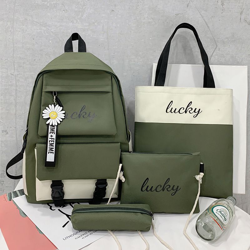 4Pcs/set School Bag New Arrival Buckles Backpacks (backpack size:30*42*13cm)Bookbags Laptop bag Travelling bag Unisex Backpack+Shoulder bag+handbag+ pencil case
