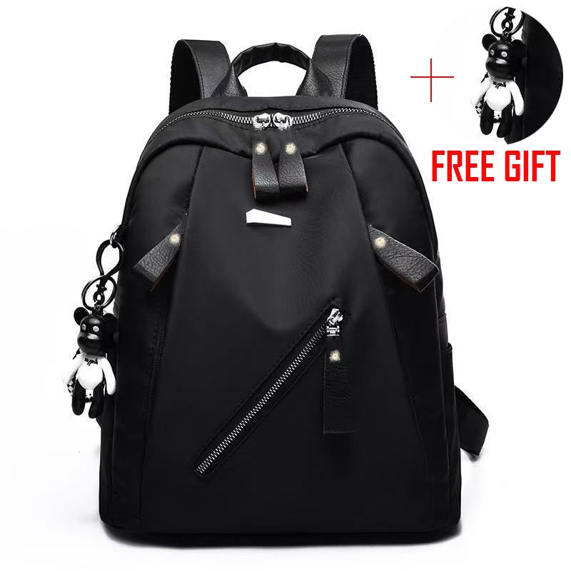 【with toy bear!】New arrivals small-sized portable bag fashionable backpack student trendy backpack outdoor travel handbag
