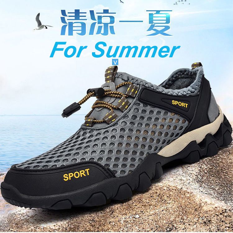 LifeCare New Arrivals Fashion Sneakers Men's Running Shoes Comfortable Outdoor Casual Hiking Shoes Grey